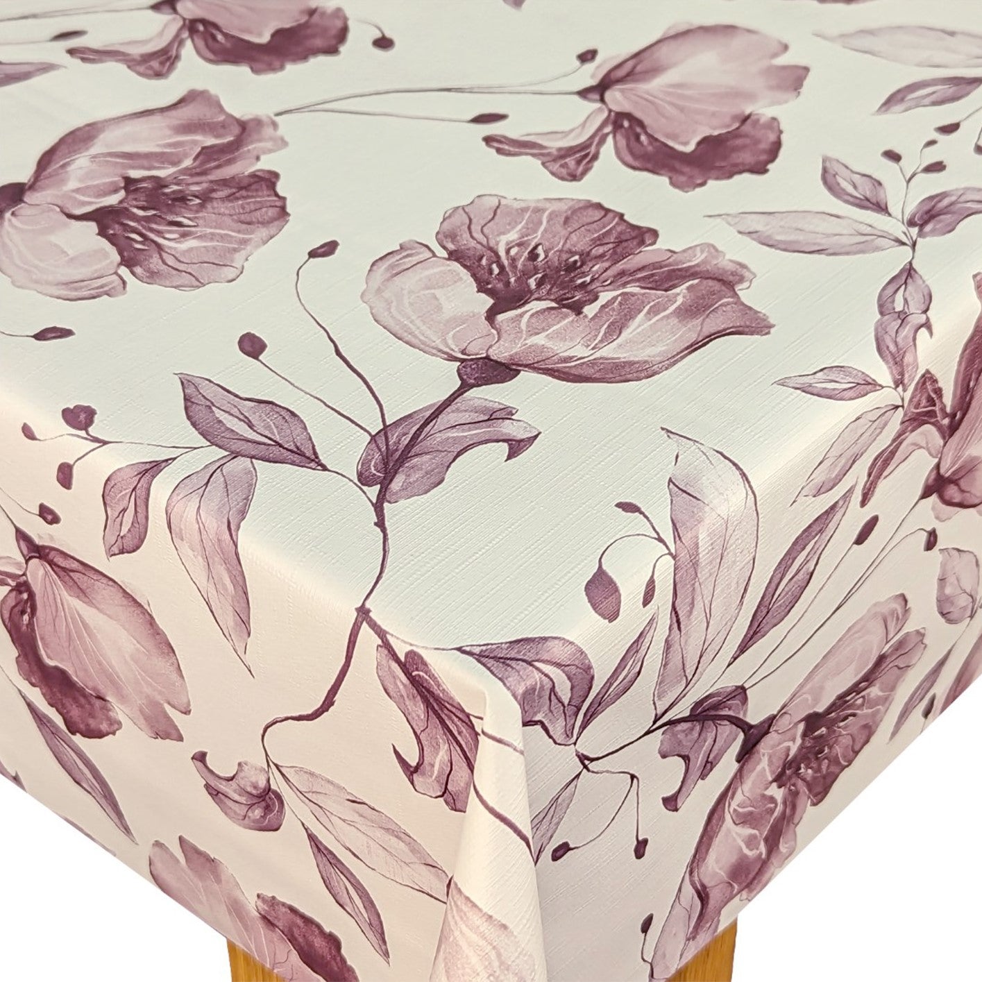 Mulberry Flowers Tex Vinyl Oilcloth Tablecloth - Vinyl Tablecloth ...