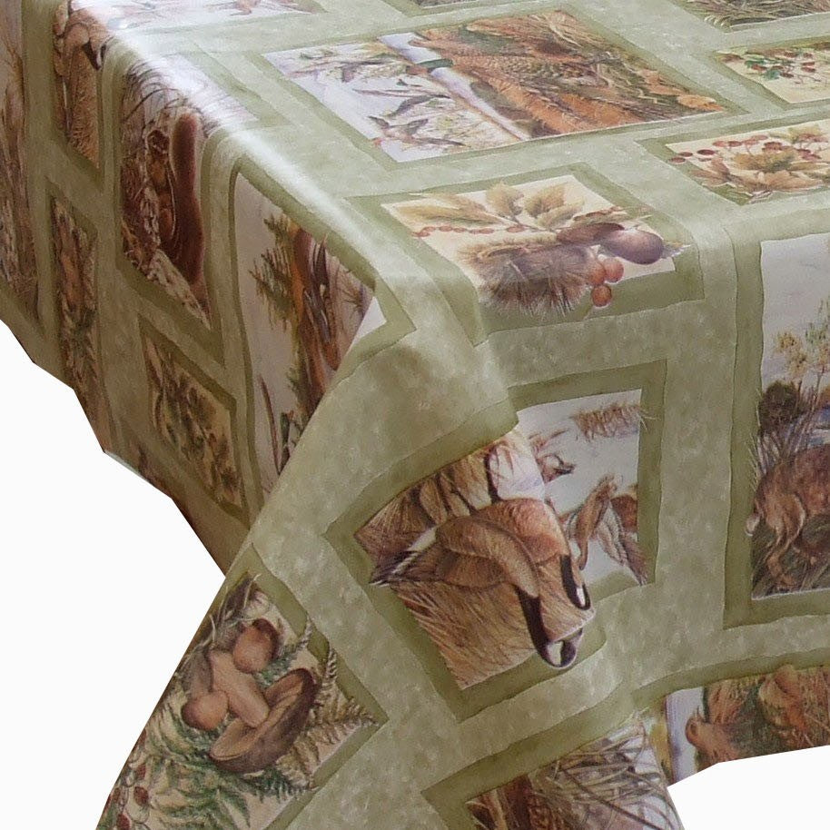 Daisy Doily Green Vinyl Oilcloth Tablecloth Vinyl Oilcloth Tablecloth -  Wipe Clean Tablecloths - Table Protector Direct