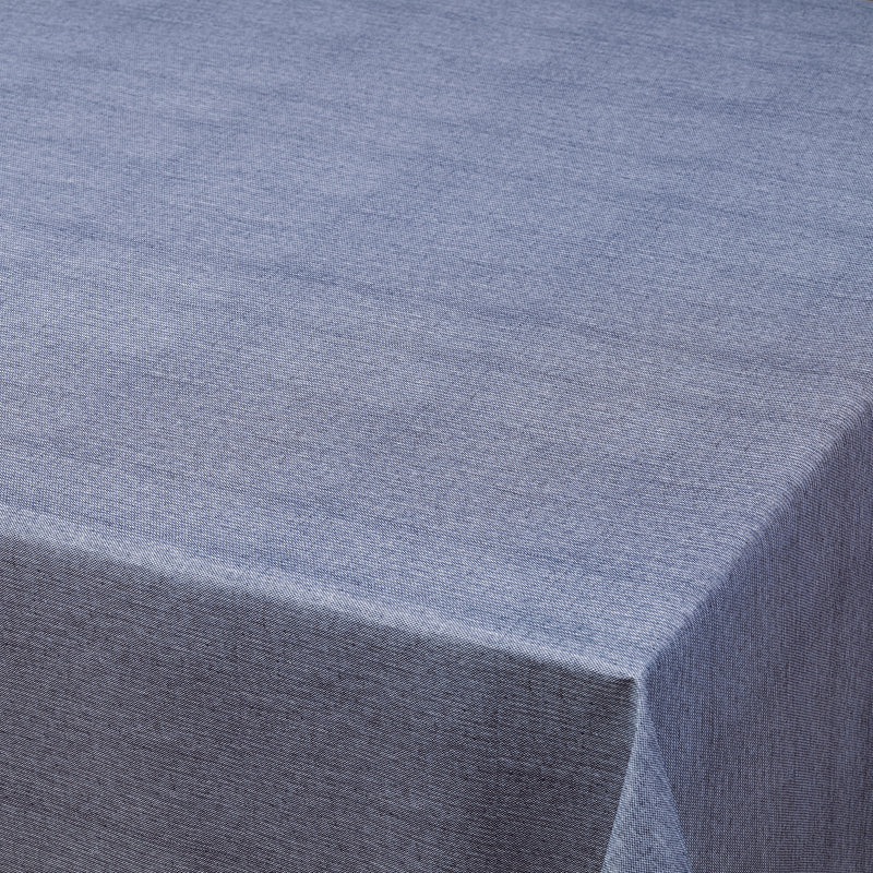 Hessian Effect Blue PVC Vinyl Wipe Clean Tablecloth 120cm x 140cm Warehouse Clearance