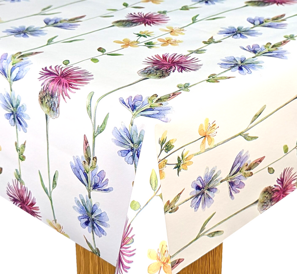 Scotch Thistle vinyl tablecloth ROUND 138cm -Warehouse Clearance