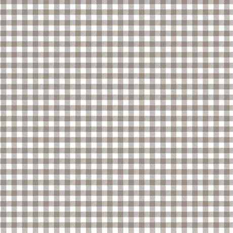 Taupe Gingham Vinyl Oilcloth Tablecloth 110cm x 140cm  - Warehouse Clearance