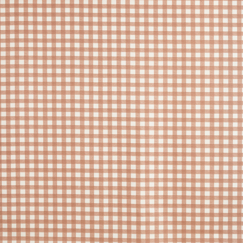 Gingham Check Burnt Orange Cotton Oilcloth Tablecloth