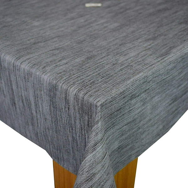 Grey Linen Tex vinyl tablecloth 120cm x 140cm  -Warehouse Clearance