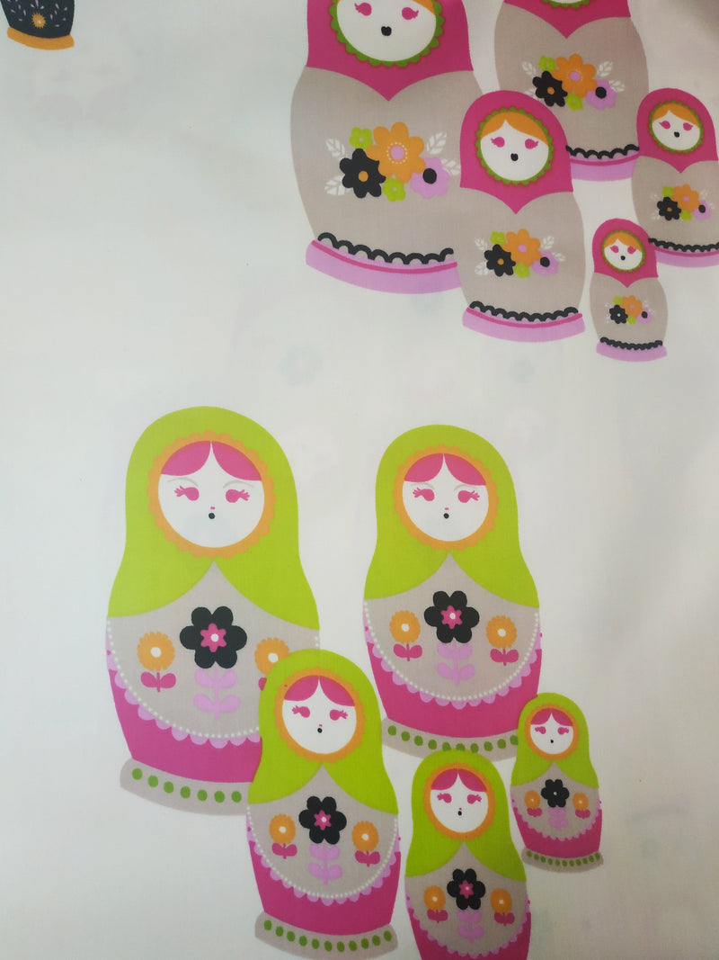 Russian Dolls Babushka Cotton Oilcloth Tablecloth 135cm x 200cm by Chess designs