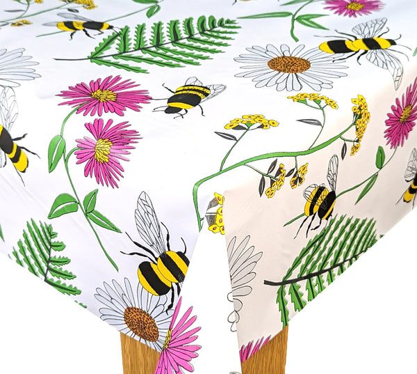 Busy Bee Meadow Bright  100cm x 140cm PVC Vinyl Wipe Clean Tablecloth  Warehouse Clearance