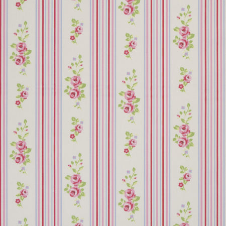 Floral Stripe Chintz Oilcloth Tablecloth 200cm x 132cm by Clarke and Clarke   - Warehouse Clearance