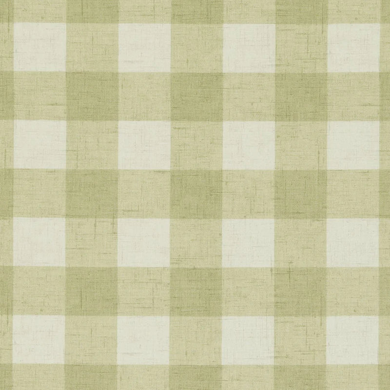 Polly Rustic Sage Check Oilcloth Tablecloth by Clarke and Clarke 100cm x 132cm - Warehouse Clearance