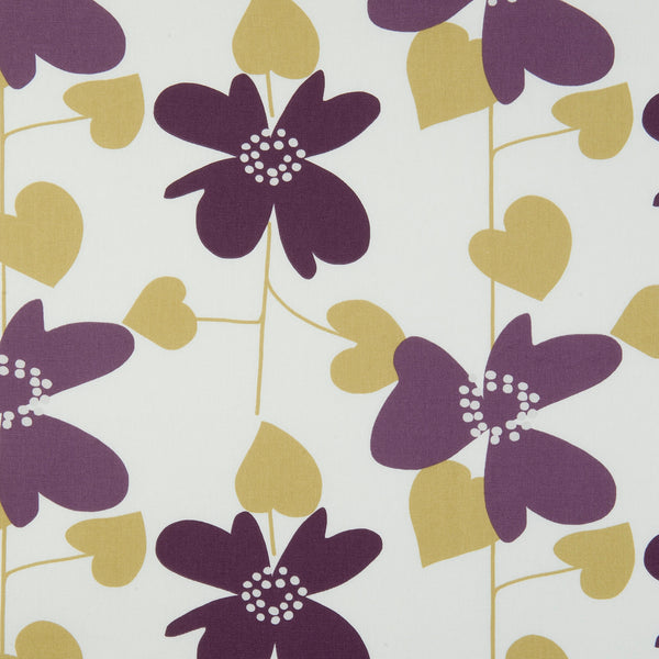 Freya Modern Floral Purple and Olive  Oilcloth Tablecloth