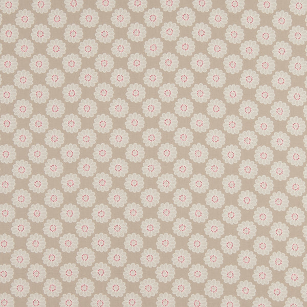 Daisy Taupe Oilcloth Tablecloth 200cm x 132cm by Clarke and Clarke   - Warehouse Clearance