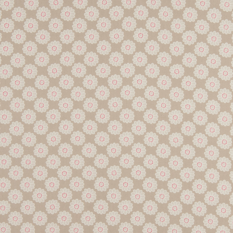 Daisy Taupe Oilcloth Tablecloth 200cm x 132cm by Clarke and Clarke   - Warehouse Clearance