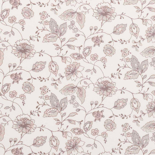 Avril Floral Taupe Oilcloth Tablecloth