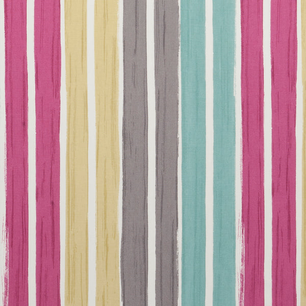 Albi Stripe Cerise Aqua Ochre and Grey Oilcloth Tablecloth