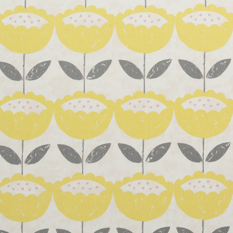 Anais Citrus Yellow and Grey Oilcloth Tablecloth