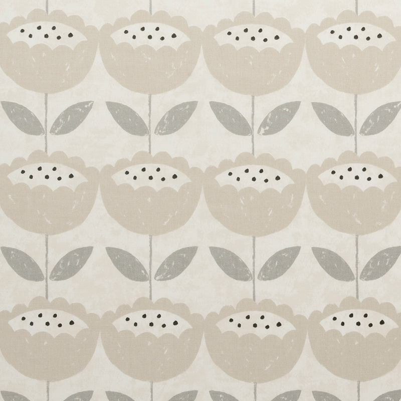 Anais Linen Beige and Grey Oilcloth Tablecloth