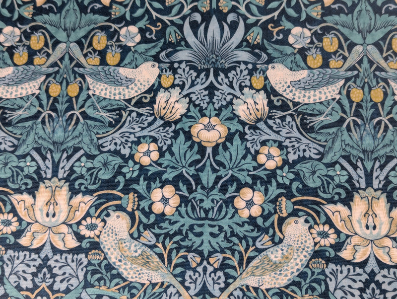 William Morris Strawberry Thief Teal Oilcloth Tablecloth