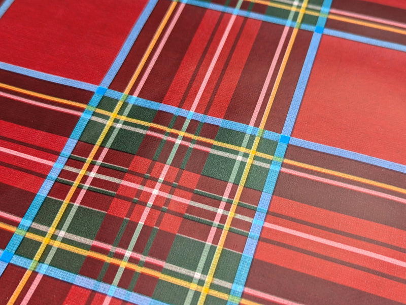 Red Classic Tartan Check Vinyl Tablecloth