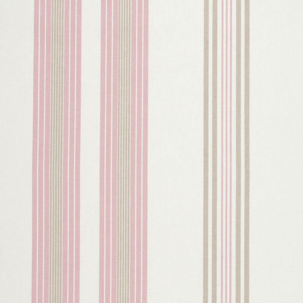 Lulu Stripe Pink and Taupe Oilcloth Tablecloth