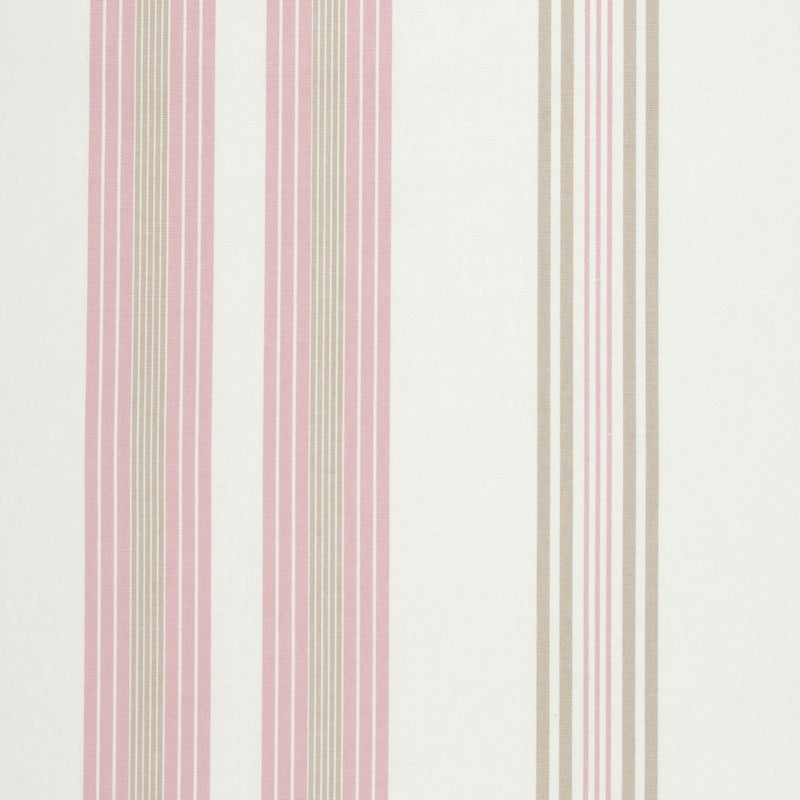 Lulu Stripe Pink and Taupe Oilcloth Tablecloth