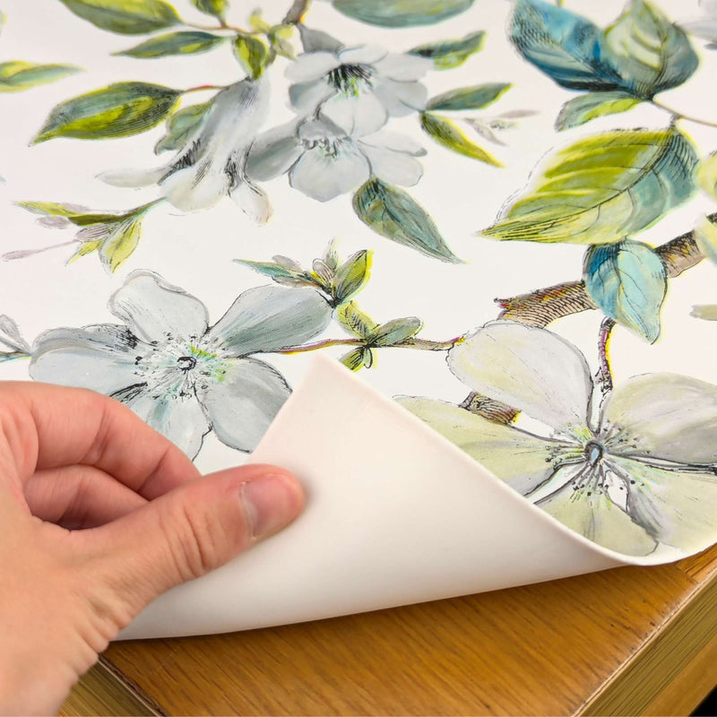 Padded Table Protector with Printed Beautiful Leaves Teal Design - 140cm Wide, Heat Resistant, Durable, Waterproof, Table Cover for Dining, Kitchen, Indoor and Outdoor Use