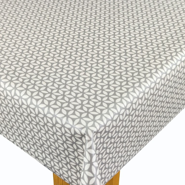 Geo Geometric Grey Oilcloth Tablecloth