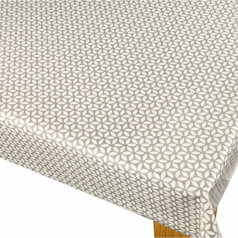 Geo Geometric Grey Oilcloth Tablecloth