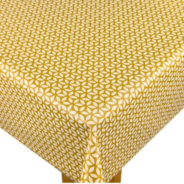 Geo Geometric Ochre Oilcloth Tablecloth