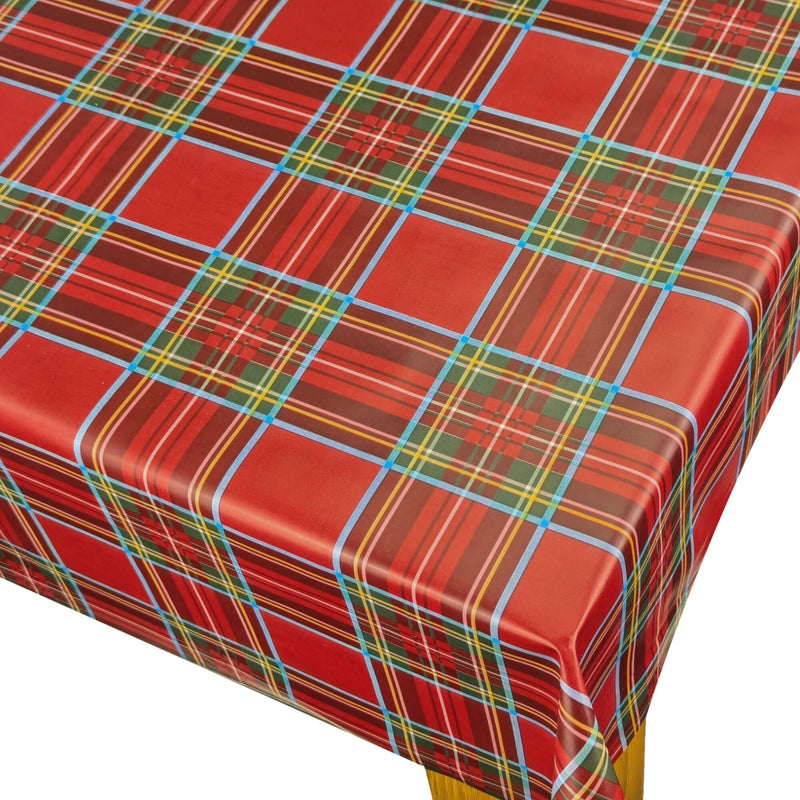 Red Classic Tartan Check Vinyl Tablecloth