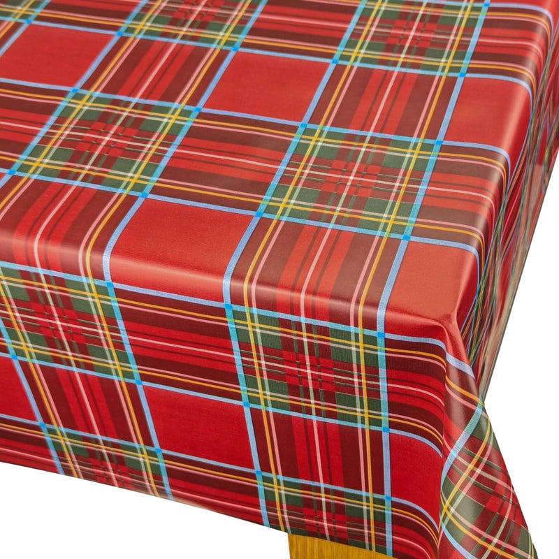 Red Classic Tartan Check Vinyl Tablecloth