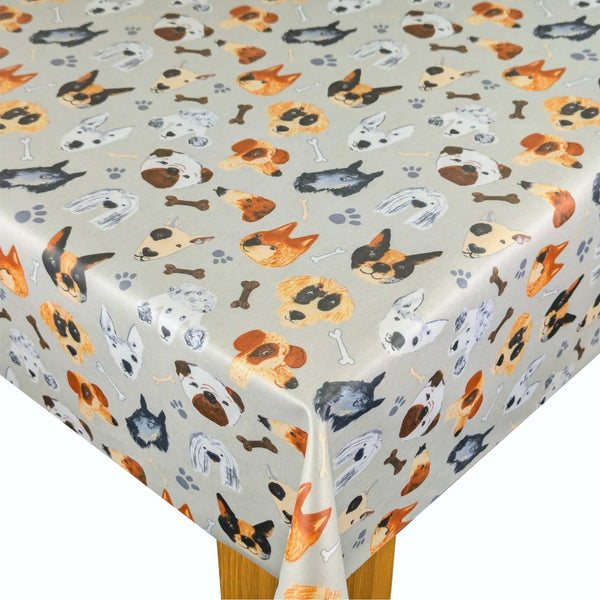 Fryetts Portrait Pups Natural Cotton Oilcloth Tablecloth