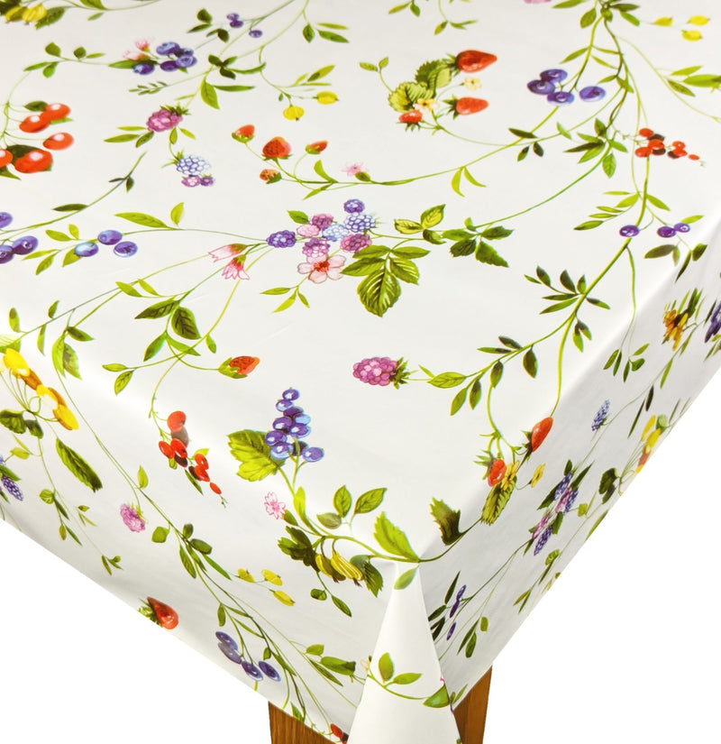 Berries and Cherries Multi Vinyl Oilcloth Tablecloth