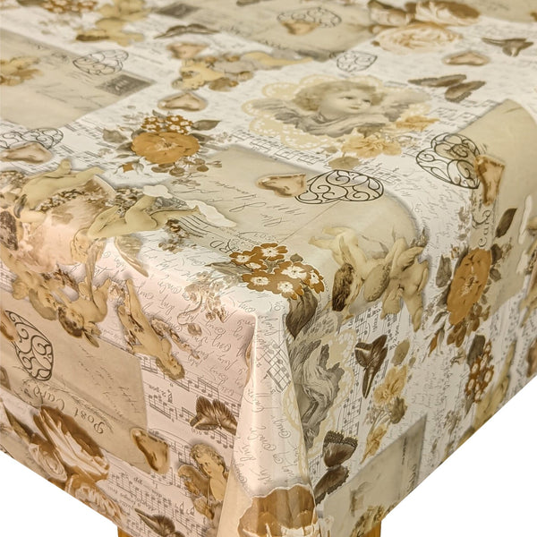 Cherubs vinyl tablecloth 120cm x 140cm-Warehouse Clearance