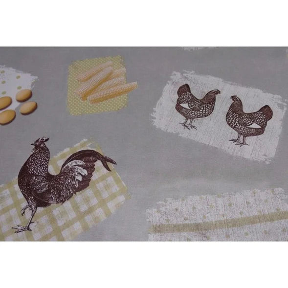 Country Kitchen Grey PVC Vinyl Wipe Clean Tablecloth 100cm x 140cm Warehouse Clearance