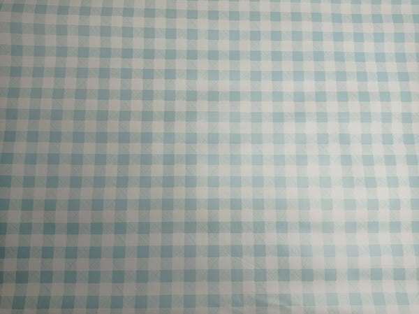 Duckegg Small Gingham Check 12mm Squares Vinyl Oilcloth Tablecloth