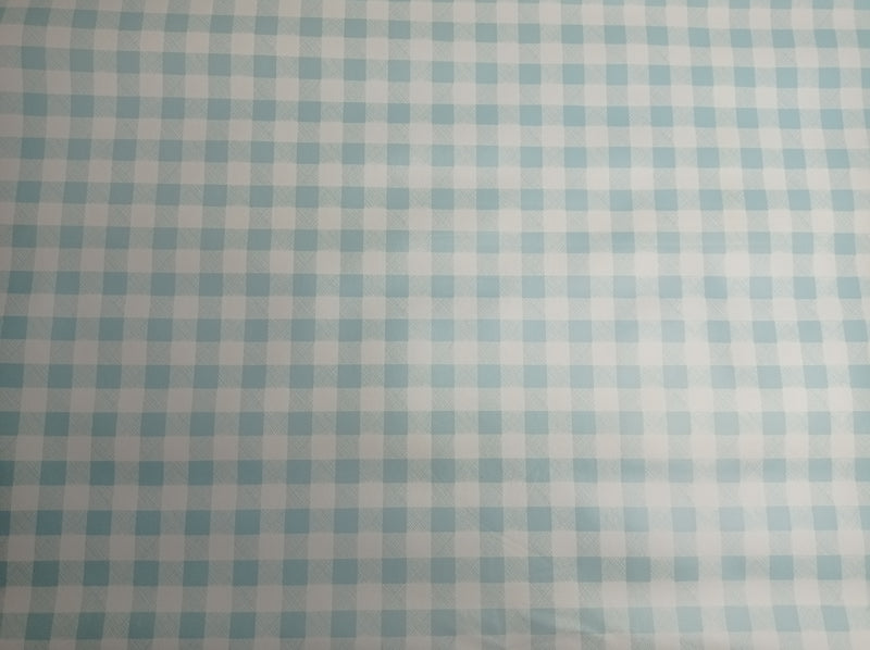 Duckegg Small Gingham Check 12mm Squares Vinyl Oilcloth Tablecloth