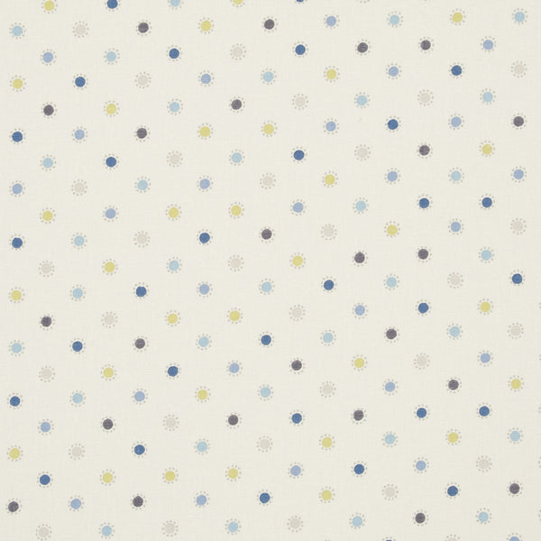 Jali Polka Dots Denim Blue 100%  Linen Oilcloth Tablecloth