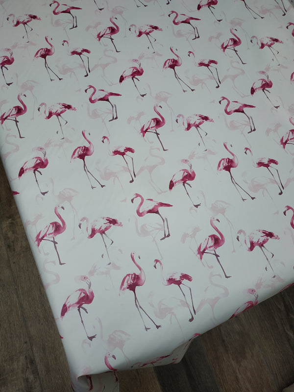 Pink Flamingoes vinyl tablecloth 150cm x 140cm-Warehouse Clearance