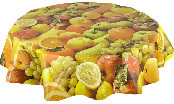 Fruit vinyl tablecloth ROUND 138cm -Warehouse Clearance