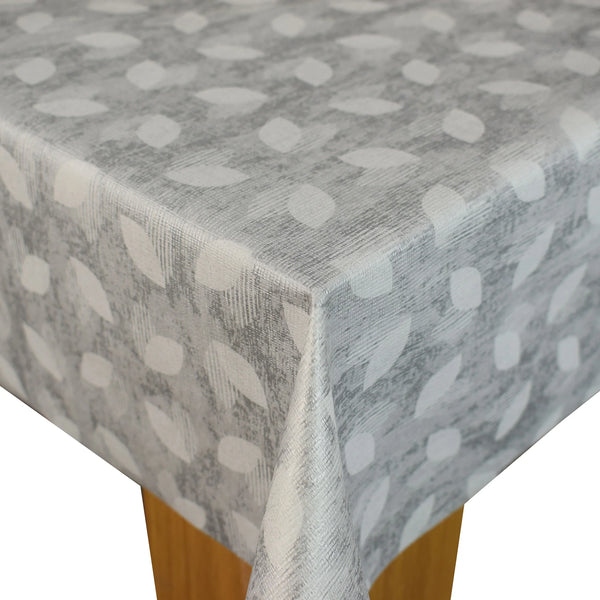 Grey Geometric Lens PVC Vinyl Wipe Clean Tablecloth 110cm x 140cm Warehouse Clearance