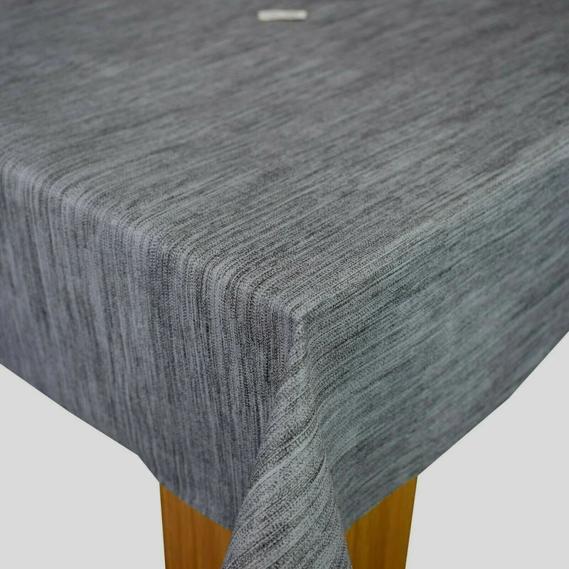 Grey Linen Tex vinyl tablecloth 200cm x 140cm  -Warehouse Clearance