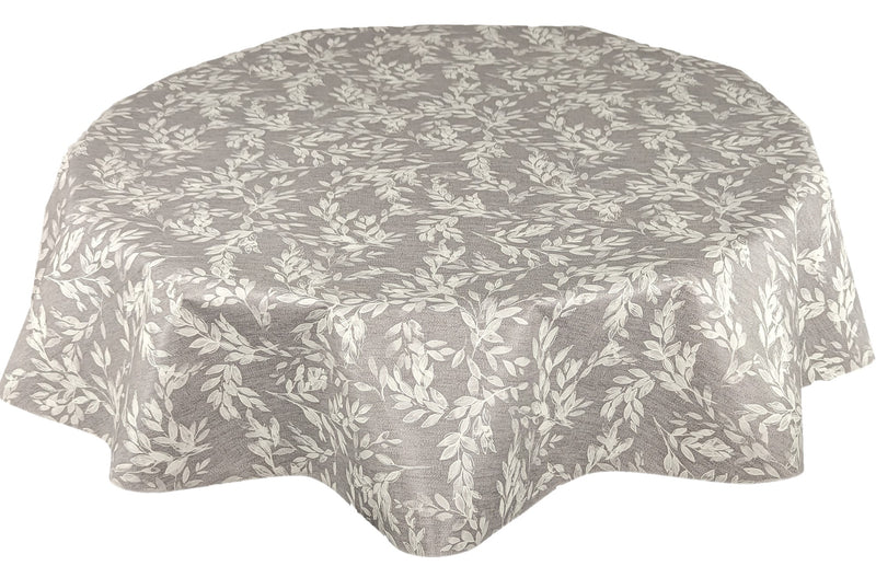 Isla Grey vinyl tablecloth ROUND 138cm -Warehouse Clearance