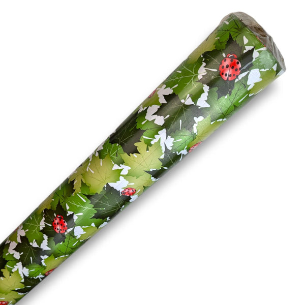 Ladybirds on Leaves PVC Vinyl Tablecloth Roll 20 Metres x 140cm