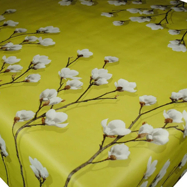 Magnolia Green vinyl tablecloth 110cm x 140cm-Warehouse Clearance