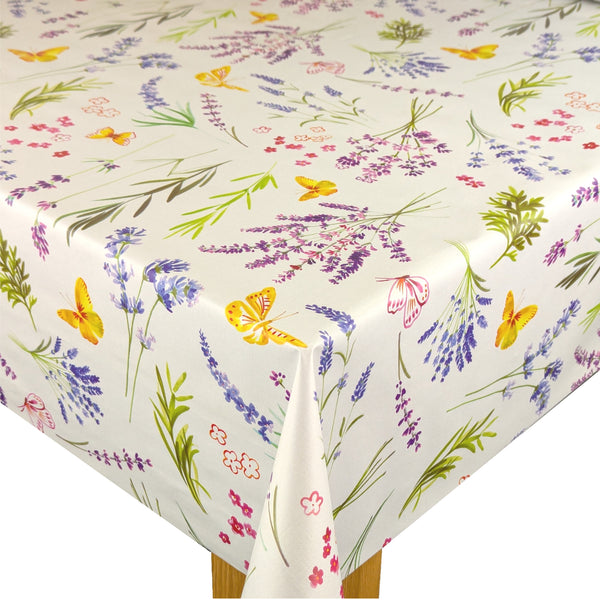 Summer Butterfly Floral Multi Vinyl Oilcloth Tablecloth