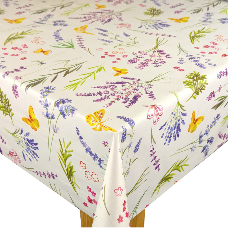 Summer Butterfly Floral Multi Vinyl Oilcloth Tablecloth