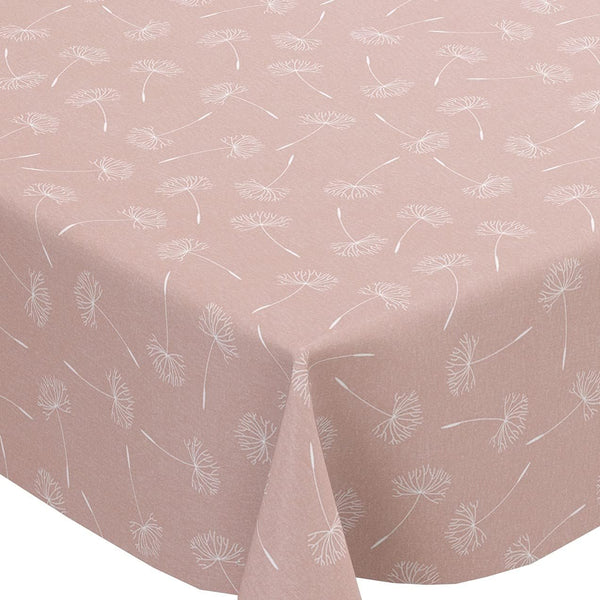 Megan Pink Blush Vinyl Oilcloth Tablecloth