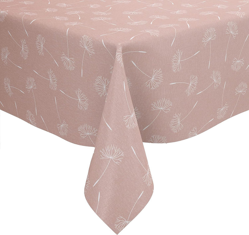 Megan Pink Blush Vinyl Oilcloth Tablecloth