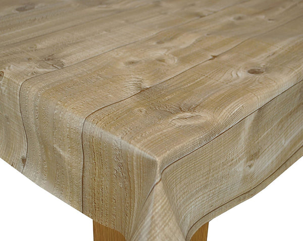 Natural Wood Effect vinyl tablecloth ROUND 138cm -Warehouse Clearance