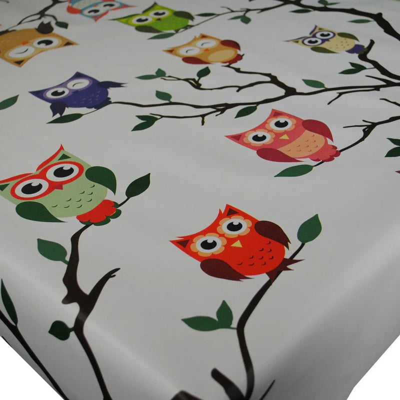 Ozzy Owl PVC Vinyl Wipe Clean Tablecloth 130cm x 140cm Warehouse Clearance