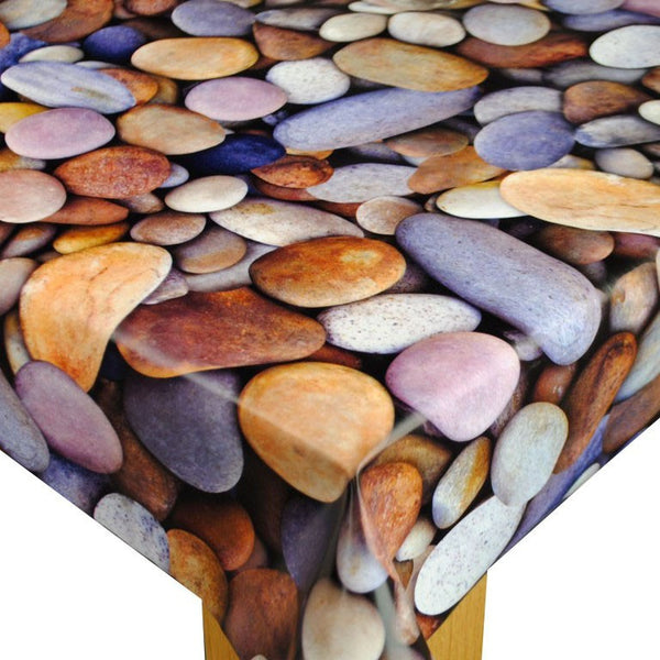 Pebbles and Stones PVC Vinyl Wipe Clean Tablecloth 170cm x 140cm Warehouse Clearance