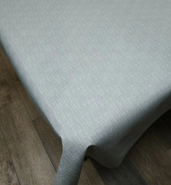 Pewter Grey Linen Look vinyl tablecloth 200cm x 140cm-Warehouse Clearance